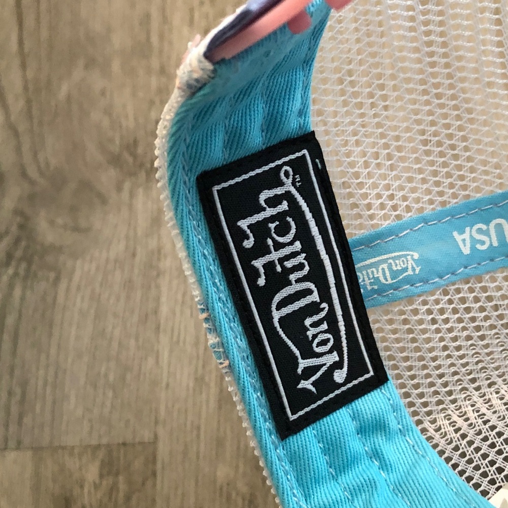 Von Dutch Purple Holographic Trucker Hat Logo Patch & Turquoise Bill OS NWT - Picture 11 of 16